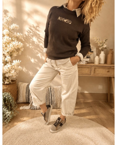 Pull "Iconic" chocolat