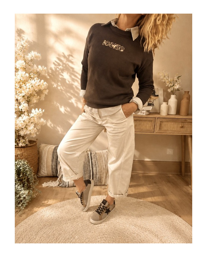 Pull "Iconic" chocolat