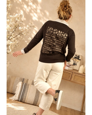 Pull "Iconic" chocolat