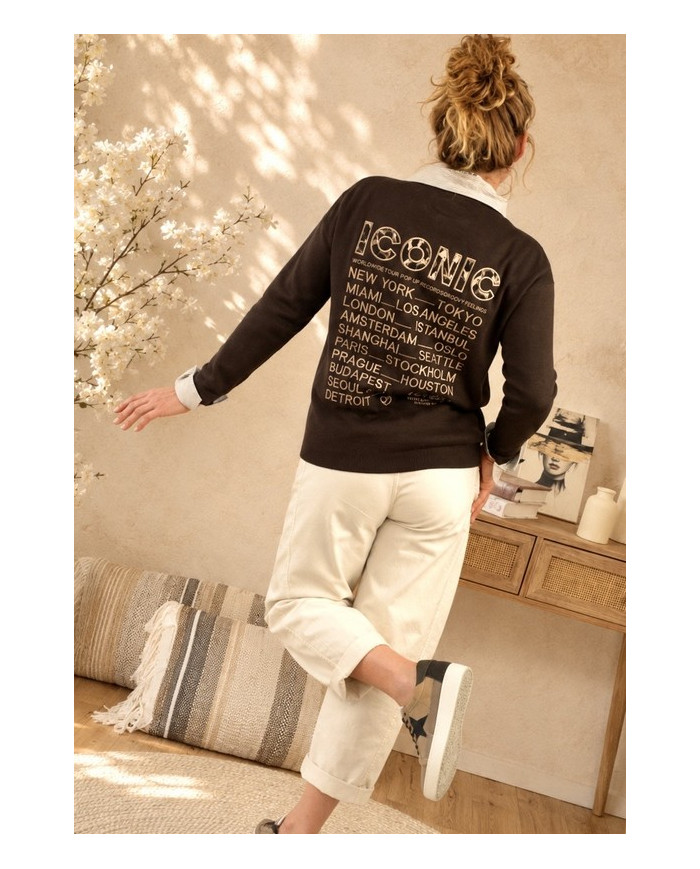 Pull "Iconic" chocolat
