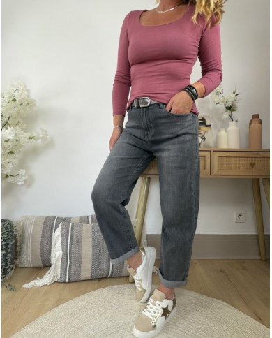 Jean mom gris foncé Alban