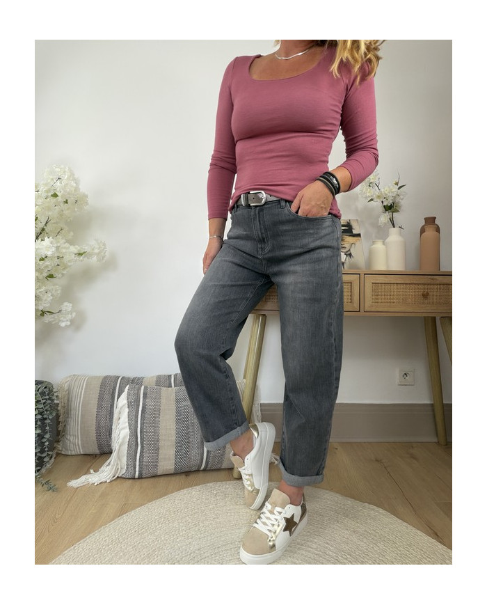 Jean mom gris foncé Alban
