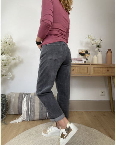 Jean mom gris foncé Alban