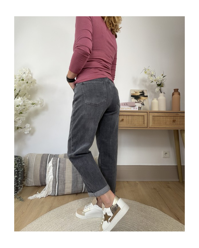 Jean mom gris foncé Alban