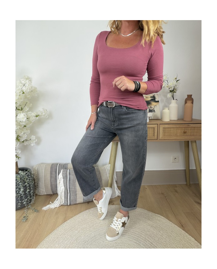Jean mom gris foncé Alban