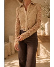 Top à rayures choco & beige