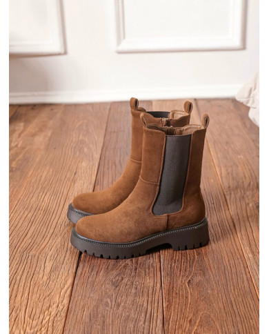 Bottines hautes camel