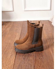 Bottines hautes camel Pauline