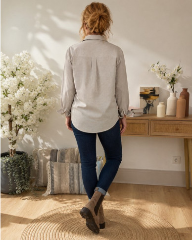 Chemise rayée taupe Alliana