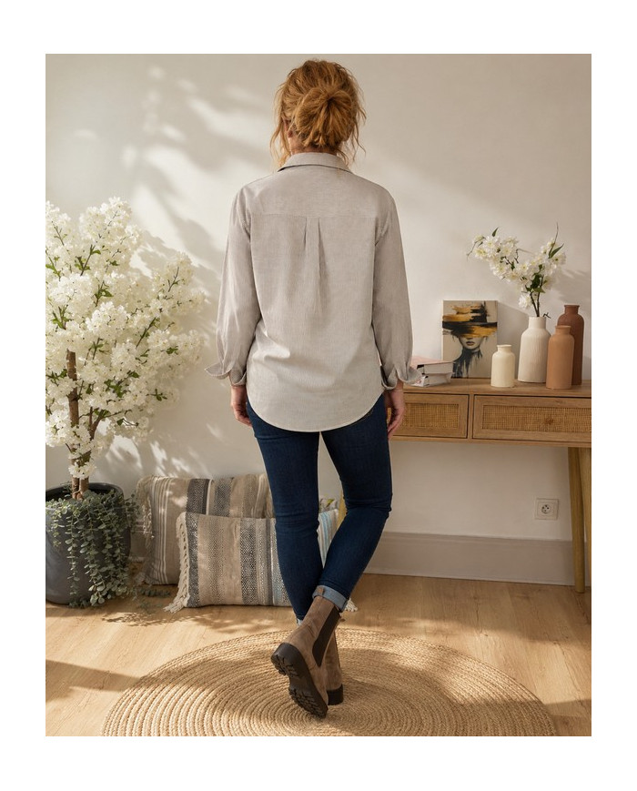 Chemise rayée taupe Alliana