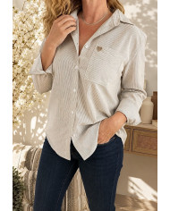 Chemise rayée taupe Alliana
