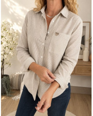 Chemise rayée taupe Alliana