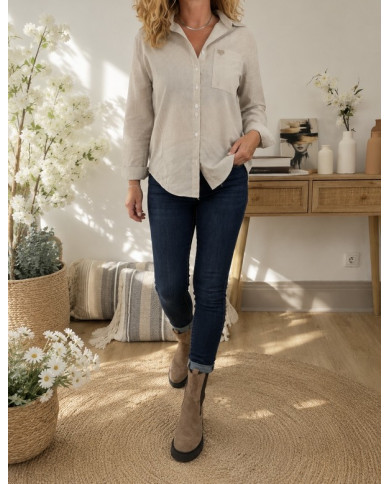 Chemise rayée taupe Alliana