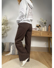 Pantalon large chocolat Téo