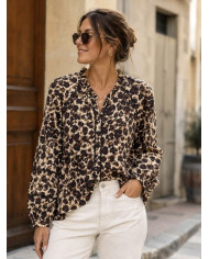Blouse marron léop' Lillie