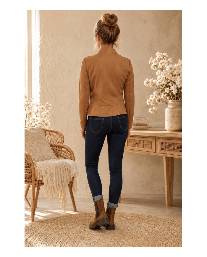 Veste suédine cognac
