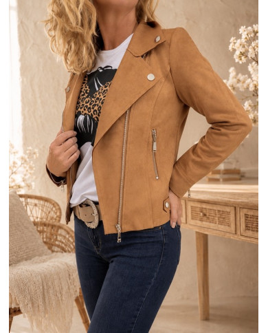 Veste suédine cognac