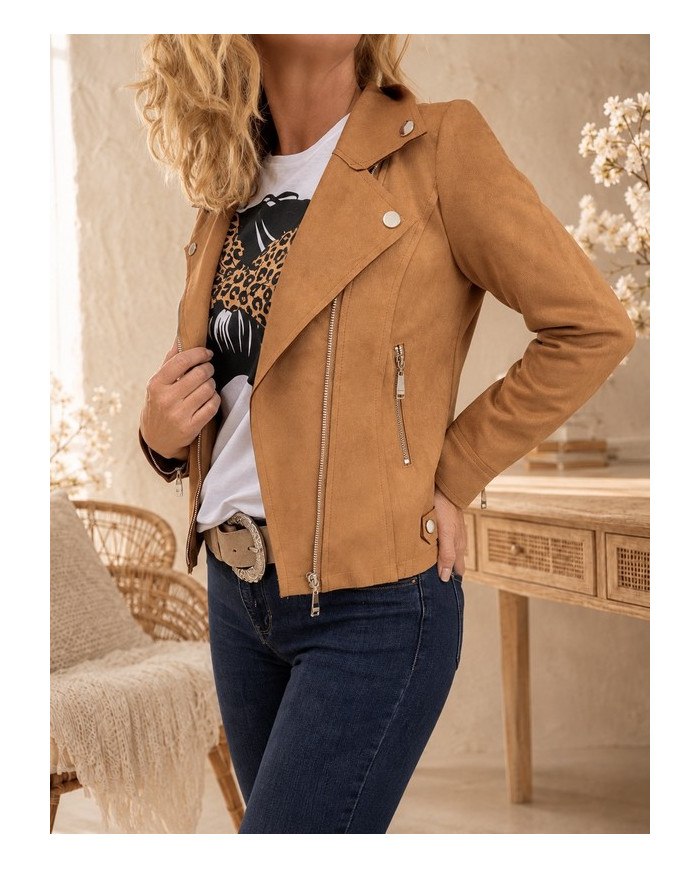 Veste suédine cognac