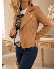 Veste suédine cognac