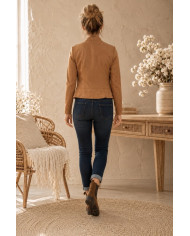 Veste suédine cognac