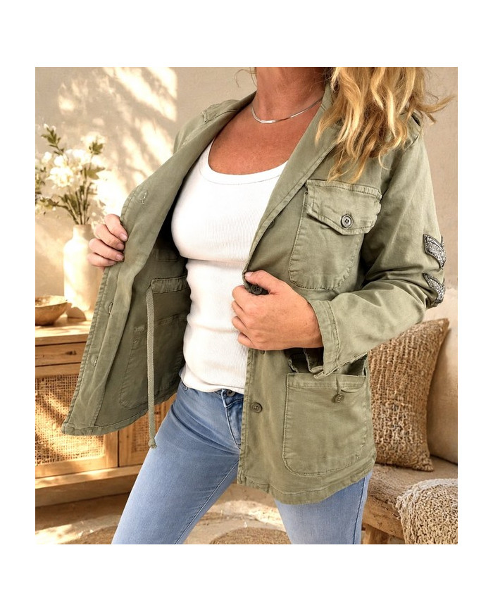 Veste kaki étoile au dos
