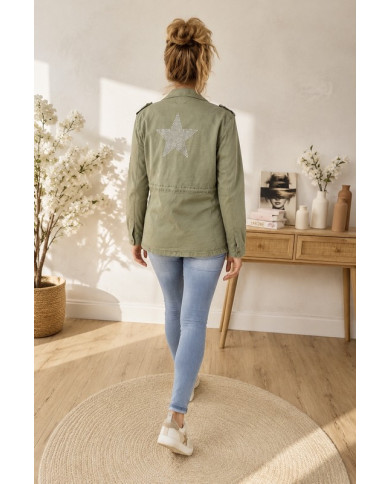Veste kaki étoile au dos