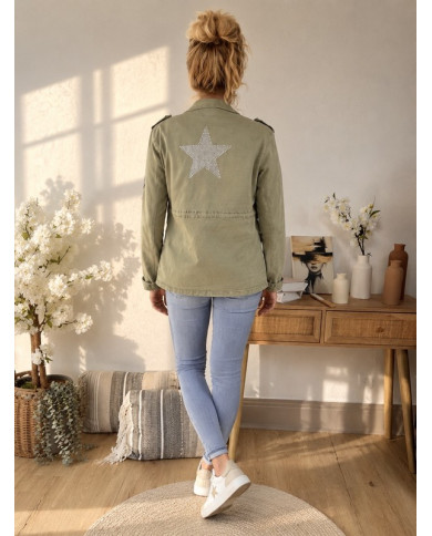 Veste kaki étoile au dos