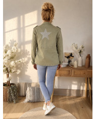 Veste kaki étoile au dos
