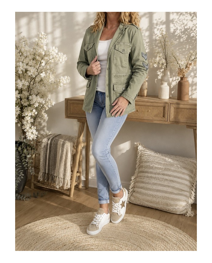 Veste kaki étoile au dos