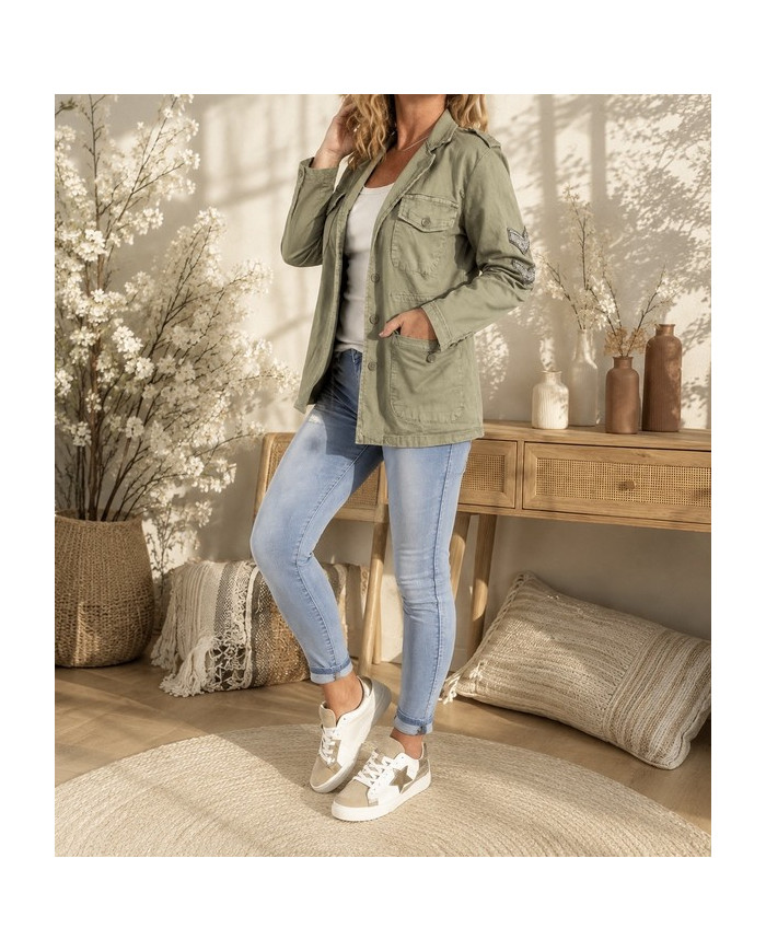 Veste kaki étoile au dos