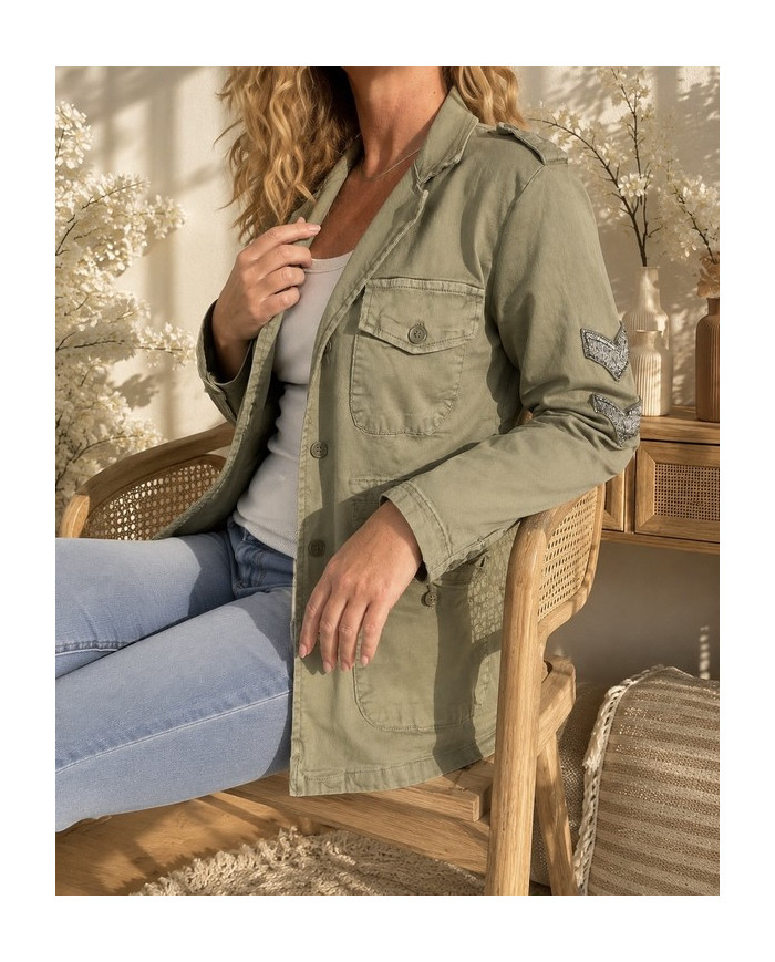 Veste kaki étoile au dos