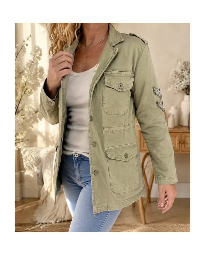 Veste kaki étoile au dos