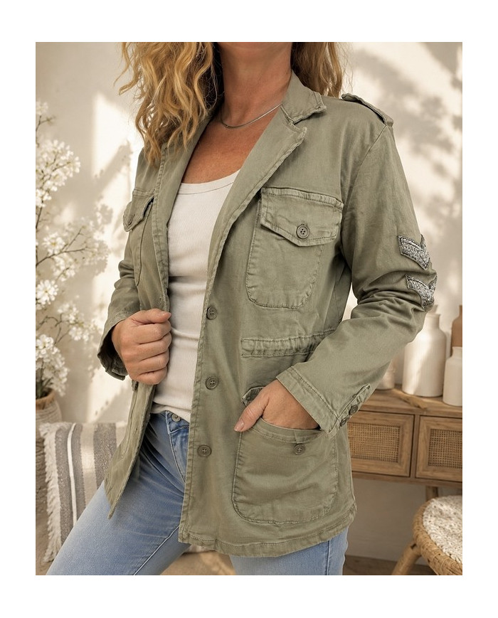 Veste kaki étoile au dos