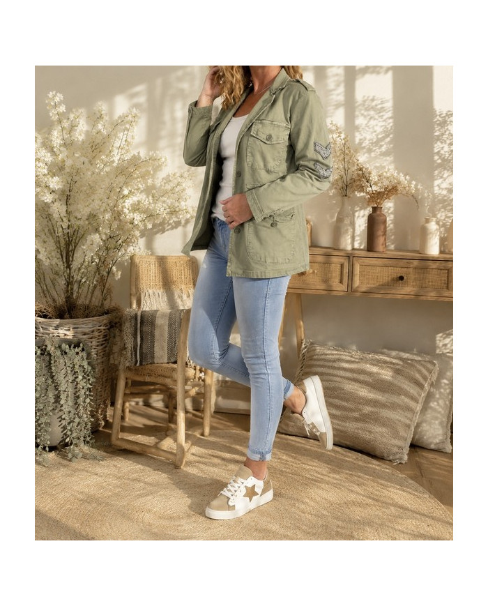 Veste kaki étoile au dos