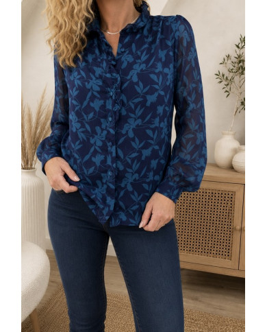 Chemisier bleu canard Lilou - taille S/M