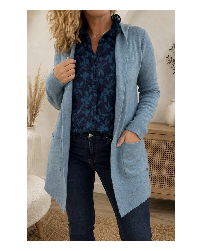 Chemisier bleu canard Lilou - taille S/M