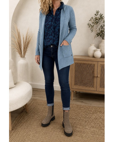 Chemisier bleu canard Lilou - taille S/M