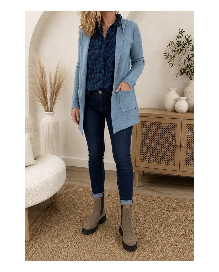 Chemisier bleu canard Lilou - taille S/M
