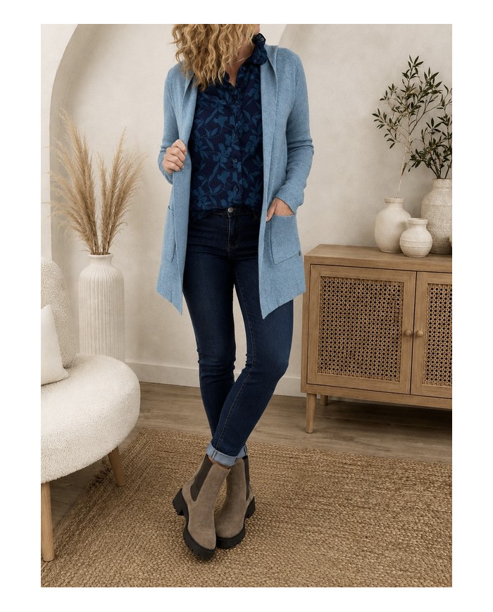 Chemisier bleu canard Lilou - taille S/M