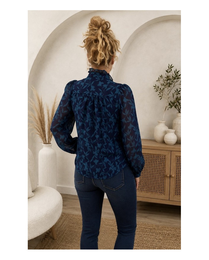 Chemisier bleu canard Lilou - taille S/M