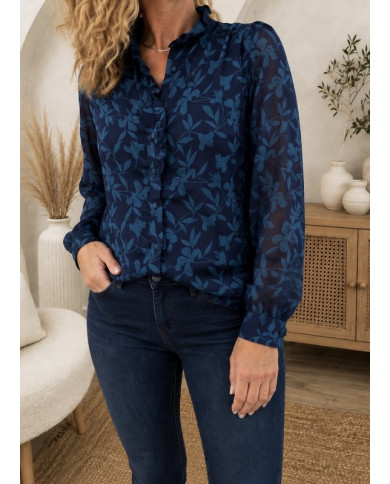 Chemisier bleu canard Lilou - taille S/M