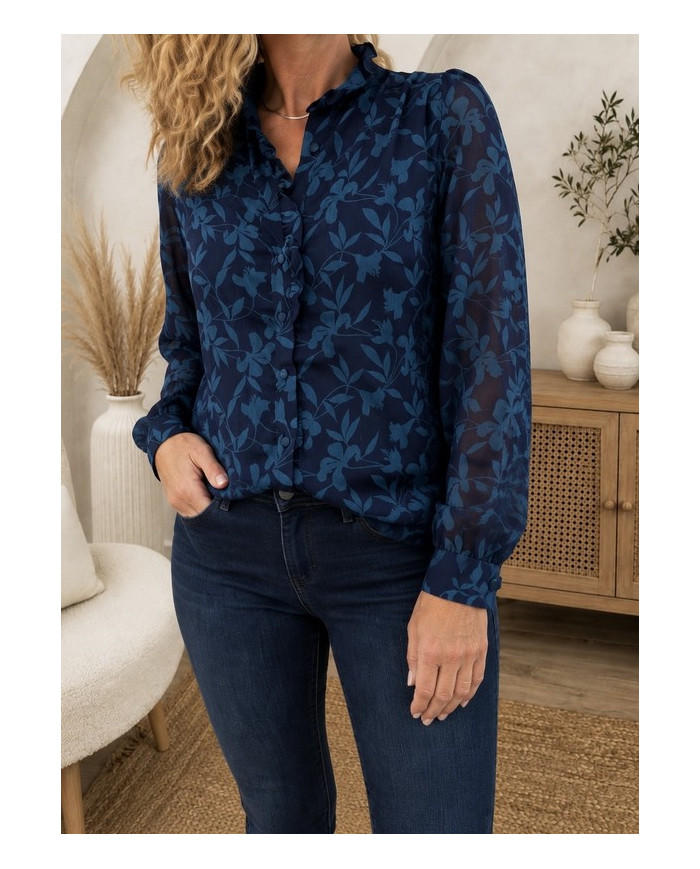 Chemisier bleu canard Lilou - taille S/M