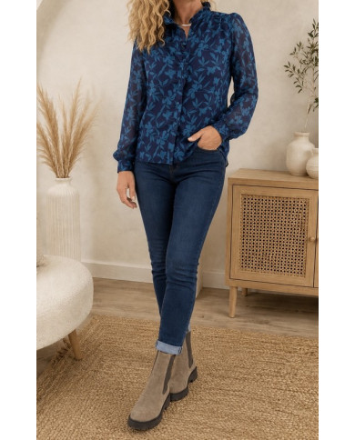 Chemisier bleu canard Lilou - taille S/M