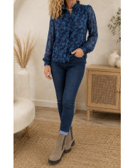 Chemisier bleu canard Lilou - taille S/M
