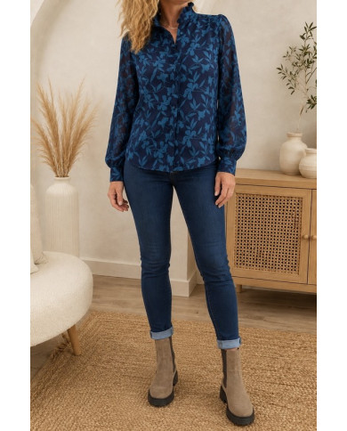 Chemisier bleu canard Lilou - taille S/M