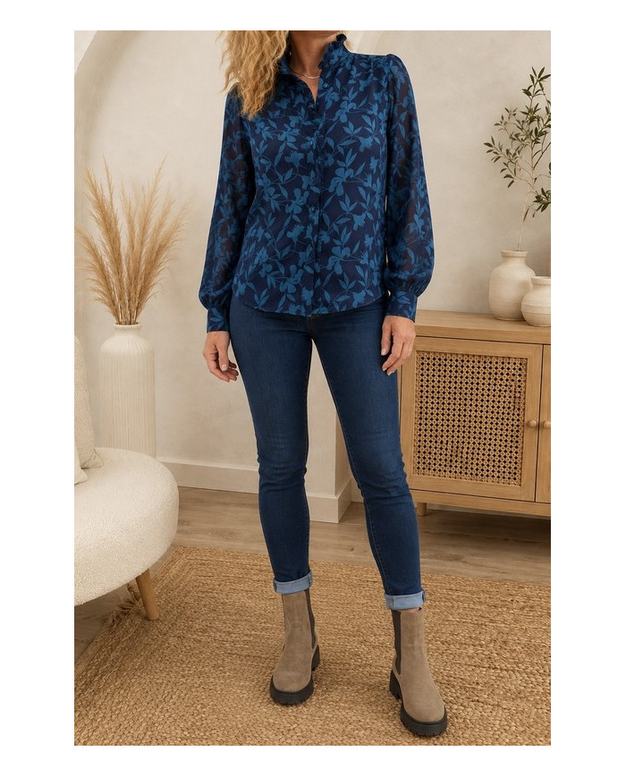 Chemisier bleu canard Lilou - taille S/M