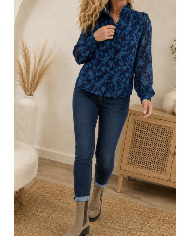 Chemisier bleu canard Lilou - taille S/M