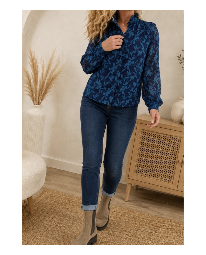 Chemisier bleu canard Lilou - taille S/M