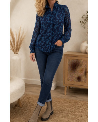 Chemisier bleu canard Lilou - taille S/M