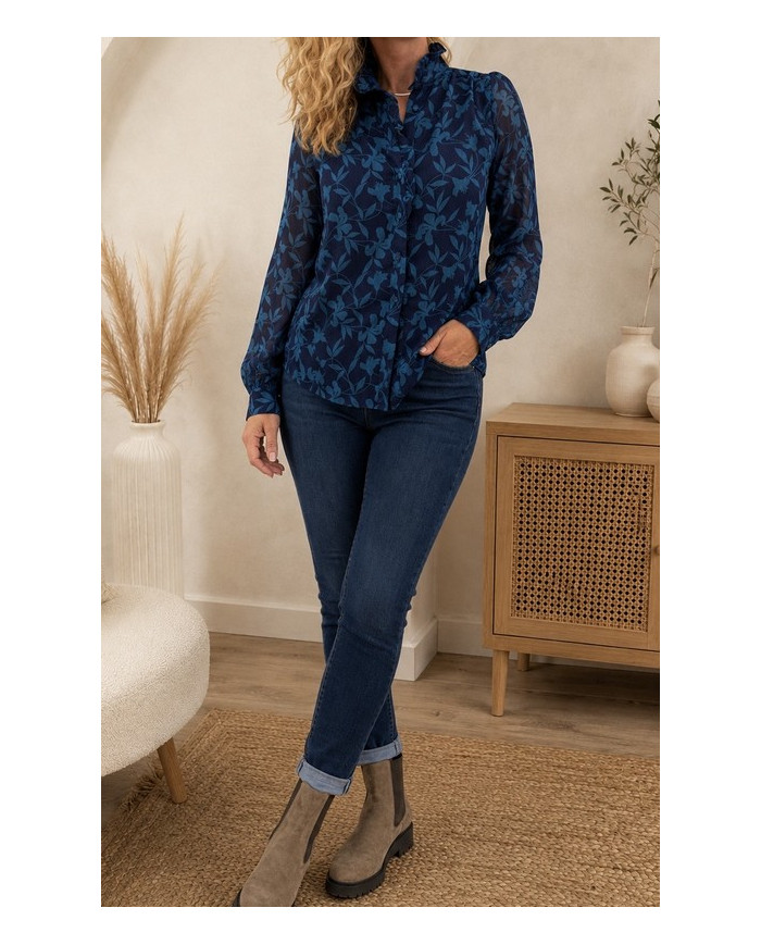 Chemisier bleu canard Lilou - taille S/M